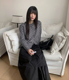 Honey round neck dot knit cardigan