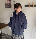 [unisex] Harui Cotton Button Over Hood Jacket