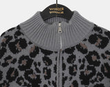 Dotty Leopard Knit Zip-Up