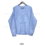 (UNISEX) Cable Heart Round Knitwear