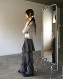 Ate frill punching see-through cardigan