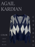 Modern argyle cardigan