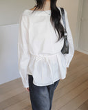 Beunu one-shoulder muffler strap blouse shirt