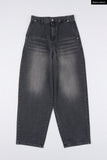 Binen teen brush balloon denim pants