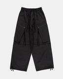 Zipper big cargo balloon wide banding pants