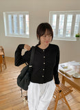 Missent Ribbed Button Round Knit Cardigan