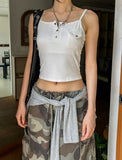 Nev one pocket button crop sleeveless (with cup)