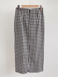 Medon Slit Check H-line Long Skirt
