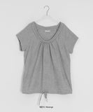 Mimur V-neck Dot Layered Off-shoulder Tee