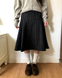 Mirn Striped Unbalance Midi Skirt
