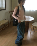 [MADE] Devon cut washing wide denim pants