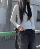 Ile black blue pleated denim pants