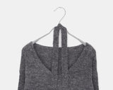 [Muffler SET] Mor V-neck loose fit long knit