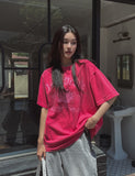 Flower Pigment Oversized Fit Short Sleeve