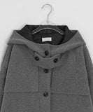 Hiel High Neck Hood Half Coat
