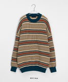 [unisex] Koiti Color Matching Stripe Over Knit