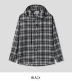 Solar loose fit hooded checkered shirt