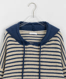 [unisex] Abit stripe over hood knit