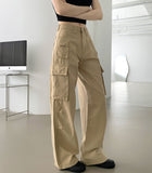 3 Pocket Vintage Pin Tuck Loose Wide Fit Cotton Pants