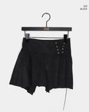 Pio Corset Unbalanced Suede Short Skirt