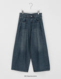 Kvenne Cut Denim Balloon Wide Pants