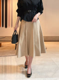 Julian Pintuck Pleats Long Skirt