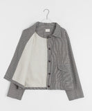 Hokuri Pocket Collar Check Crop Jacket