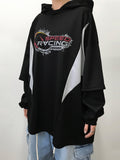 RACING MESH LAYERED HOODIE