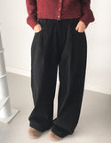 Syner pin tuck cotton wide pants