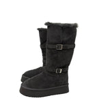 Double Buckle Fur Fold Sheepskin Boots