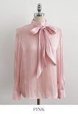 Neju Bling Satin Tie Blouse
