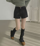 Corduroy Brushed Vertical Stripe A-line Winter Shorts