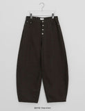 Kimri Button Cotton Balloon Wide Pants