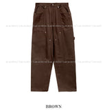 Flame embroidery carpenter pants