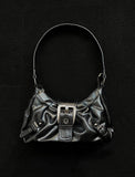 Leather Buckle Motor Bag