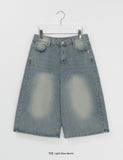 [Unisex] Collend Banding Washing Denim Bermuda Pants