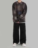 Discharged brushed washed sweatshirt