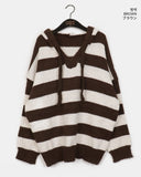 Bette Overfit Stripe Hood Knit