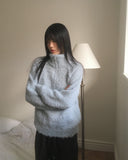 Gicle loose fit half zip-up boucle knit