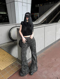 Camo Long Slim Flare Pants