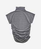 Side Shirring High Neck Tee