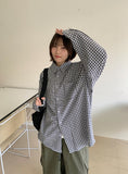 [unisex] Heibu Seersucker Over Check Shirt
