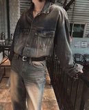 Desert washed denim trucker jacket