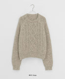 Huddick Boucle Cable Round Wool Knit