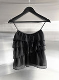 Flynn See-through Frill Tiered Blouse