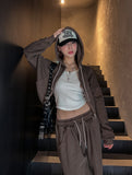 Metty Pigment Cropped Hooded Zip-Up