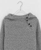 Sibyu Button Fleece Brushed Hoodie