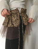 Aven Leopard Tiered Layered Wrap Skirt
