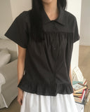 Dupont Frill Short Sleeve Blouse