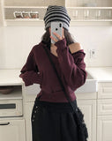 POEN Slit Button Halter Layered Hoodie